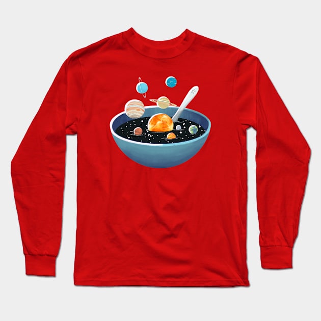 Space Soup Long Sleeve T-Shirt by densukii